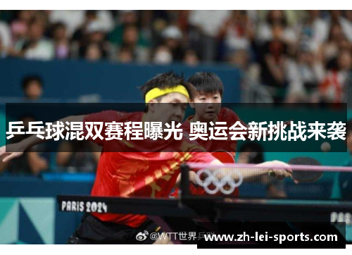乒乓球混双赛程曝光 奥运会新挑战来袭